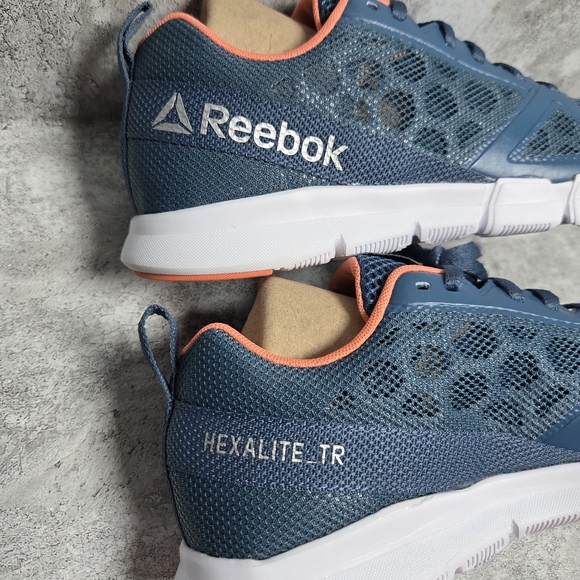 Reebok Hexalite TR Athletic Shoes Lightweight Navy Blue & Coral Women’s Size 10 - Picture 7 of 15